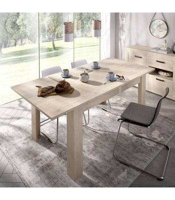 Conjunto salón Cazalilla-4 blanco/natural: mueble alto, aparador y mesa comedor - Foto 4