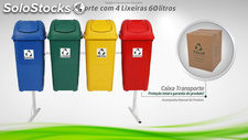 Conjunto Seletivo com 4 lixeiras de 60 litros