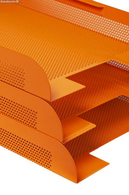 Conjunto sobremesa 8 piezas chapa perforada en color naranja - Sistemas David - Foto 3