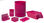 Conjunto sobremesa 8 piezas chapa perforada en color rosa - Sistemas David - 1