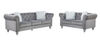 Conjunto sofas chester style 2 y 3 plazas gris