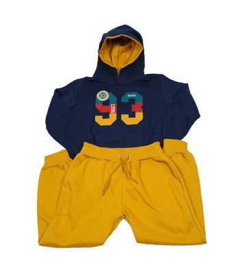 Conjunto Sweater Capuz com Calça Criança Nino Azul e Amarelo - Foto 2