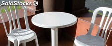 Conjunto terraza de 2 sillas resina con mesa redonda 60 cm