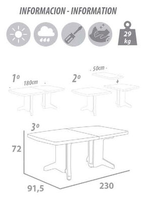 Conjunto terraza de 8 sillas con mesa extensible a 230 cm - Foto 5