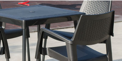 Conjunto terraza Efecto rattan de 4 sillas con mesa 70 x 70 cm - Foto 3