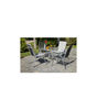 Conjunto terraza jardín mesa + 4 sillones Acero Seul-90/4 en acabado color plata