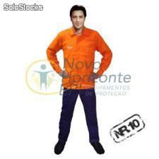 Conjunto Uniforme Eletricista Risco 2 c/ ou s/ refletivo retardante a chama nr10 - Foto 3