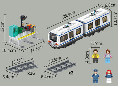 Construindo brinquedos compatíveis com LEGO, modelo de metrô de Hong Kong - Foto 3