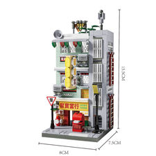 Construindo brinquedos compatíveis com o modelo de loja de penhores Lego HonKong