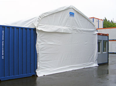 Container Überdachung - Containerzelt (mehrere Großen)