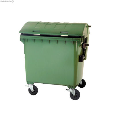 Contenedor basura 1100 Lts tapa basculante verde