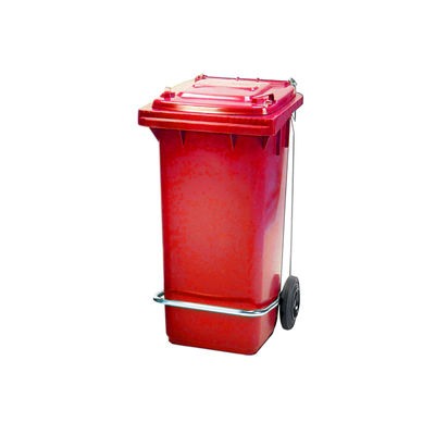 Contenedor basura 120L rojo con pedal