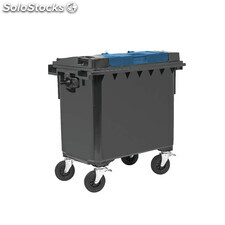 Contenedor de basura 600L tapa doble azul
