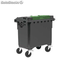 Contenedor de basura 600L tapa doble verde