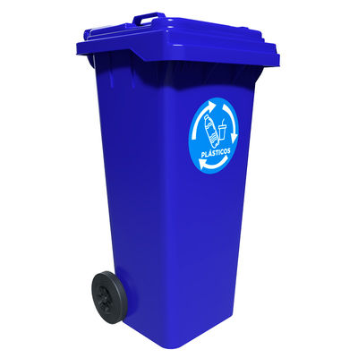 Contenedor de basura en polietileno de alta densidad 140 litros varios colores