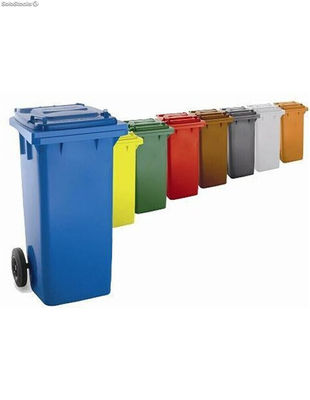 Contenedor de basura reciclables de colores con ruedas 240l color: negro