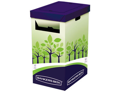 Contenedor papelera reciclaje fellowes carton doble 100% reciclado montaje - Foto 3