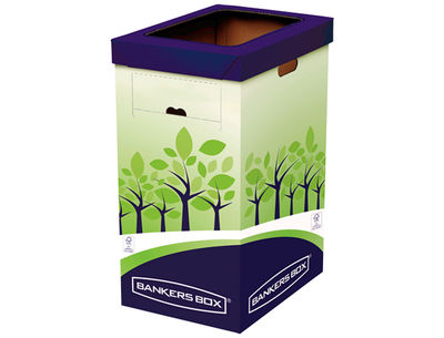Contenedor papelera reciclaje fellowes carton doble 100% reciclado montaje - Foto 2