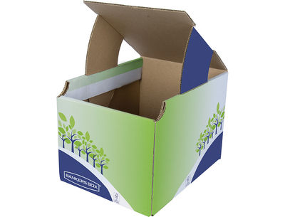 Contenedor papelera reciclaje fellowes sobremesa carton 100% reciclado montaje - Foto 3