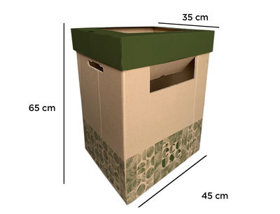Contenedor papelera reciclaje liderpapel ecouse carton 100% reciclado y - Foto 2