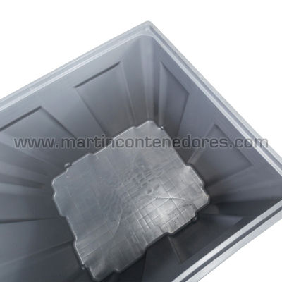 Contenedor plástico 1200x1000x1200/1044 mm 3 patines - Foto 4