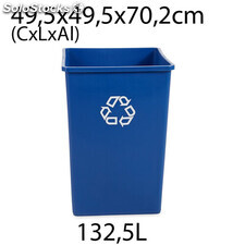 Contentor para reciclagem de papel 132,5L