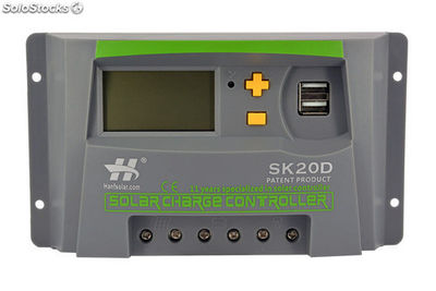 controlador solar sistemas de energia solar cobrar LCD controlador 20A 12V 24V