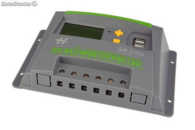 controlador solar sistemas de energia solar cobrar LCD controlador 20A 12V 24V - Foto 4