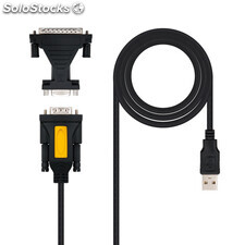 Convertidor usb-serie, tipo a/m-RS232 DB9/m DB25/m