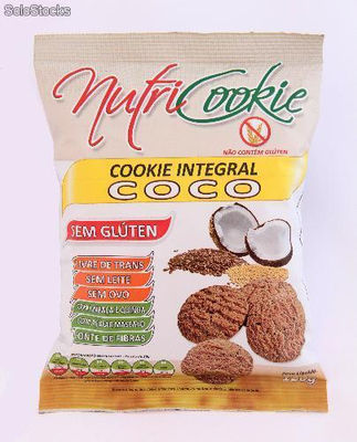 Cookie integral sabor coco sem glúten, leite e ovo