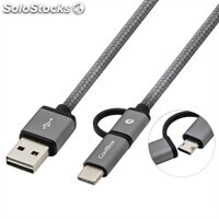Coolbox Cable multiusb micro-c Gris