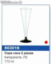 copa cava de plastico 170 ml de dos piezas