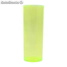 Copo plastico long drink 330 ml amarelo neon translúcido