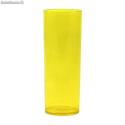 Copo plastico long drink 330 ml amarelo translúcido