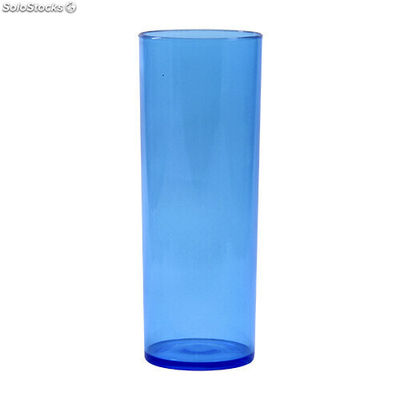 Copo plastico long drink 330 ml azul neon translúcido