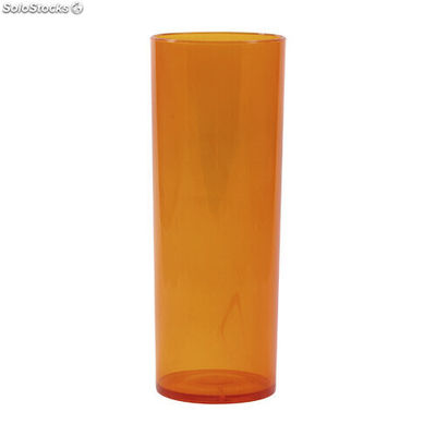 Copo plastico long drink 330 ml laranja translúcido