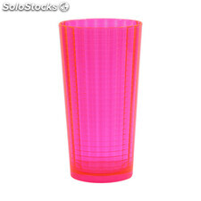 Copo plastico pixel 400 ml rosa neon translúcido