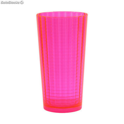 Copo plastico pixel 400 ml rosa neon translúcido
