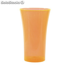 Copo plastico space 400 ml laranja neon translúcido