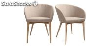 Coppia di 2 sedie design poliestere beige DALIA