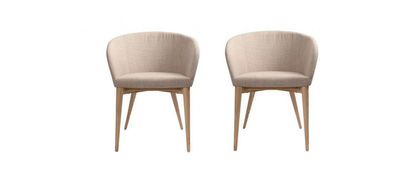 Coppia di 2 sedie design poliestere beige DALIA - Foto 2
