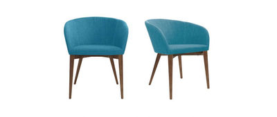 Coppia di 2 sedie design poliestere blu petrolio DALIA
