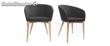 Coppia di 2 sedie design poliestere grigio antracite DALIA