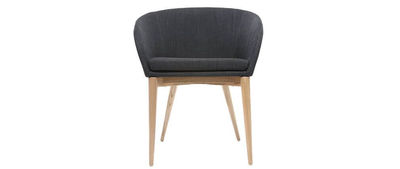 Coppia di 2 sedie design poliestere grigio antracite DALIA - Foto 2