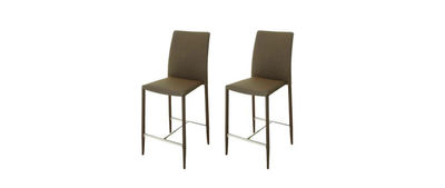 Coppia di 2 sgabelli / sedie da bar design beige TALOS