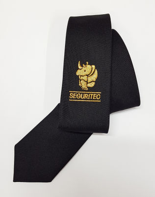 Corbata para seguridad privada con logotipo bordado