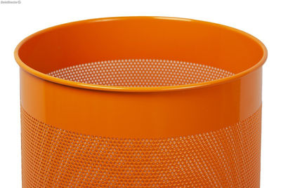 Corbeille à papier 15 Litres. Corbeille métallique perforée (Orange) - Sistemas - Photo 4