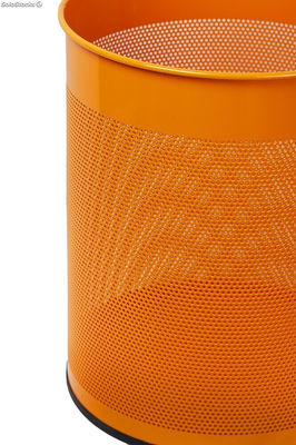 Corbeille à papier 15 Litres. Corbeille métallique perforée (Orange) - Sistemas - Photo 3