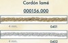 Cordon lame 4 mm p/ 25 mts. 0401-oro