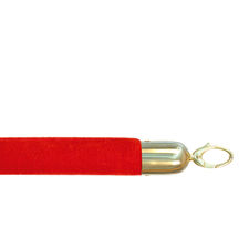 Cordón terciopelo y anilla dorada 150x4x4 cm rojo